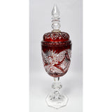 Vintage RUBY RED 'CUT-TO-CLEAR CRYSTAL' GOBLET Signed "BARTHMANN 1978 100/53"