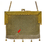 Antique "JEB CO." BEADED-LINK CHANGE PURSE Victorian Mesh JAMES E BLAKE G.Silver