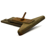Antique WOODEN SAW VISE Bench Mounted WOOD&IRON Primitive SHARPENING-CLAMP TOOL