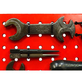 Antique OLD TOOL WALL DECOR Lot of 16 TOOLS on PEG BOARD Millers Falls DISSTON +
