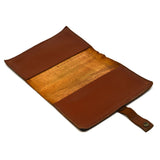Vintage ITALIAN BIBLE COVER 8x11 Tooled Leather "SANTA BIBLIA" Snap Button "SM"