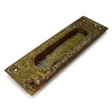 Antique CAST IRON DOOR HARDWARE Salvaged Ornate "LETTERS" PASS-THRU SLOT Patina!