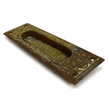 Antique CAST IRON DOOR HARDWARE Salvaged Ornate "LETTERS" PASS-THRU SLOT Patina!