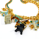 Rare! LUNCH AT THE RITZ "THE WORLD BRUNCH" CHARM BRACELET Eiffel Tower GLOBE ++