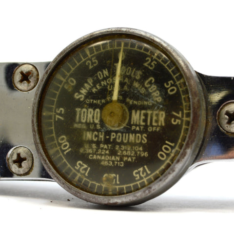Vintage SNAP-ON "TORQOMETER" Torque Wrench TQ-12-B Black Dial INCH-POUNDS c.1954