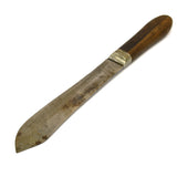 Antique J. RUSSELL "GREEN RIVER WORKS" KNIFE Script Logo PEWTER BOLSTERED HANDLE