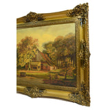 Original Art OIL ON CANVAS PAINTING Unknown Artist "JAADV.KREATEN"? Ornate Frame