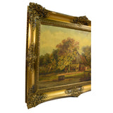 Original Art OIL ON CANVAS PAINTING Unknown Artist "JAADV.KREATEN"? Ornate Frame