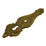 VTG/Antique BRASS/BRONZE ESCUTCHEON 4-3/16" Vertical KEYHOLE COVER Superb Patina