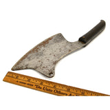 GORGEOUS! Antique BUTCHER'S KNIFE Italian? MEAT CLEAVER Unbranded CARBON STEEL!