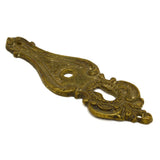 VTG/Antique BRASS/BRONZE ESCUTCHEON 4-3/16" Vertical KEYHOLE COVER Superb Patina