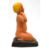 Vintage CAST IRON DOORSTOP Original Paint YAWNING BABY-KID by "M-L CORP" c.1931