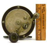 Vintage JULIUS VOM HOFE 1/0 FISHING REEL 3.25" German Silver & Hard Rubber? RARE