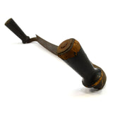 Antique LARGE 'SMALL-OFFSET' DRAW KNIFE 14" Blade JAPANNED WOOD HANDLES c.1850