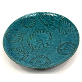 Ancient PERSIAN GLAZED POTTERY PLATE 7-1/4" Turkish TURQUOISE DISH c.12th-14th