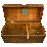 Vintage "TELESCOPE BINOCULARS" Finger-Jointed WOOD BOX by SEIKI SEISAKUSHO Japan