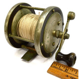 Vintage JULIUS VOM HOFE 1/0 FISHING REEL 3.25" German Silver & Hard Rubber? RARE