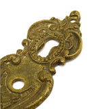 VTG/Antique BRASS/BRONZE ESCUTCHEON 4-3/16" Vertical KEYHOLE COVER Superb Patina