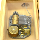 Vintage REUGE MUSIC BOX Stickered "EJB" Switzerland Made LITTLE GIRL w/ UMBRELLA