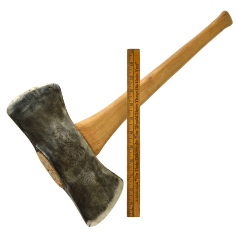 Vintage PLUMB DOUBLE BIT AXE "32" (3-2) New Handle 9.5"w MICHIGAN/CROWN PATTERN