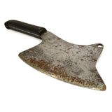 GORGEOUS! Antique BUTCHER'S KNIFE Italian? MEAT CLEAVER Unbranded CARBON STEEL!
