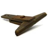 Antique WOODEN SAW VISE Bench Mounted WOOD&IRON Primitive SHARPENING-CLAMP TOOL