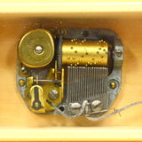 Vintage REUGE MUSIC BOX Stickered "EJB" Switzerland Made LITTLE GIRL w/ UMBRELLA