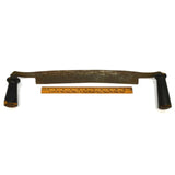 Antique LARGE 'SMALL-OFFSET' DRAW KNIFE 14" Blade JAPANNED WOOD HANDLES c.1850