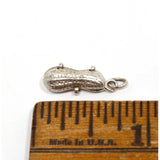 Vintage STERLING SILVER BRACELET CHARM Articulated "NUTS TO YOU" PEANUT Hinged