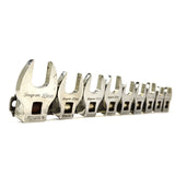 Briefly Used SNAP-ON CROWFOOT SOCKET SET 9 Sockets + Rail FCOM 10mm-18mm METRIC