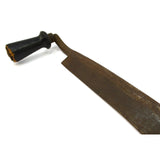 Antique LARGE 'SMALL-OFFSET' DRAW KNIFE 14" Blade JAPANNED WOOD HANDLES c.1850