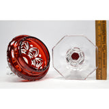 Vintage RUBY RED 'CUT-TO-CLEAR CRYSTAL' GOBLET Signed "BARTHMANN 1978 100/53"