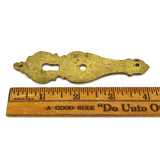 VTG/Antique BRASS/BRONZE ESCUTCHEON 4-3/16" Vertical KEYHOLE COVER Superb Patina
