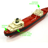 Vintage 1966 MARX HESS "VOYAGER" TANKER SHIP Starter Piece for Restore? WORKS!!