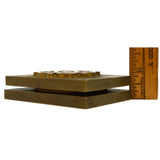 Vintage SOLID BRASS LETTERPRESS SYMBOLS Lot of 2 PRINTER'S BLOCKS Flower & Crown