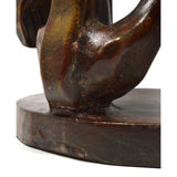 Vintage CARVED HARDWOOD TRIBAL PLANT STAND or 16" ACCENT TABLE Long-Neck Monster