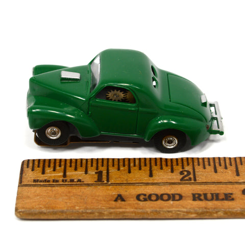 Vintage AURORA THUNDERJET SLOT CAR "WILLY'S GASSER" Hot Rod Coupe No. 1401 GREEN