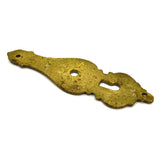 VTG/Antique BRASS/BRONZE ESCUTCHEON 4-3/16" Vertical KEYHOLE COVER Superb Patina