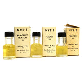 Vintage W.F. NYE OIL Lot of 3 FULL BOTTLES in ORIGINAL BOXES 2-Watch & 1-Clock!
