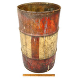 Vintage ESSO "CHASSIS GREASE" DRUM "100 Pounds" Barrel/Can 24"T x 14" dia PATINA