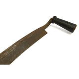 Antique LARGE 'SMALL-OFFSET' DRAW KNIFE 14" Blade JAPANNED WOOD HANDLES c.1850