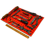 Antique OLD TOOL WALL DECOR Lot of 16 TOOLS on PEG BOARD Millers Falls DISSTON +