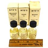 Vintage W.F. NYE OIL Lot of 3 FULL BOTTLES in ORIGINAL BOXES 2-Watch & 1-Clock!