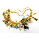 Rare! LUNCH AT THE RITZ "THE WORLD BRUNCH" CHARM BRACELET Eiffel Tower GLOBE ++