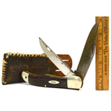 Vintage CASE XX #6265SAB HUNTER KNIFE w/ LANYARD HOLE Jigged Laminate 1964 RARE!