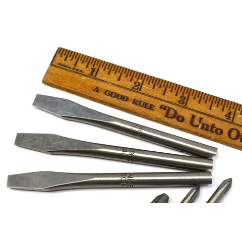 Vintage YANKEE PUSH DRILL/SCREWDRIVER BIT Lot of 7 BITS for STANLEY 30 30A 130 +