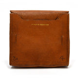 Vintage COWHIDE LEATHER CASE by "WARNER PRODUCTS OF HOLLYWOOD" Odd CRYPTIC MOTIF