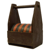 Vintage SPORTCRAFT SHUFFLEBOARD DISC Set of 8 in HOMEMADE WOOD CADDY / CARRIER