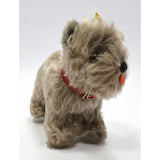Vintage STEIFF "TESSIE" SCHNAUZER DOG 5" Gray Hair RED COLLAR w/ EAR TAG #320/14
