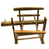 Antique YARN WINDER Primitive & Crude STRING SPINNER Oak WOOD NAILS Decor c.19th